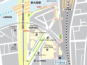 コンフォートホテル新大阪ルート案内地図